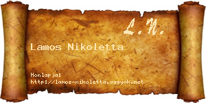 Lamos Nikoletta névjegykártya